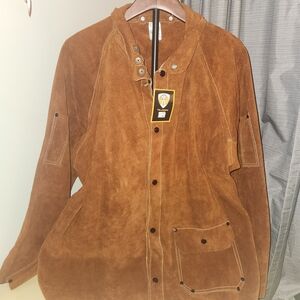 Men's Tan Leather Welding Jacket